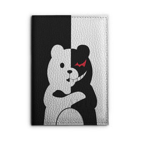 Обложка для автодокументов с принтом MONOKUMA в Курске, натуральная кожа |  размер 19,9*13 см; внутри 4 больших “конверта” для документов и один маленький отдел — туда идеально встанут права | anime | bear | black  white | minomi | monokuma | pink | rabbit | school | аниме | главарь | миноми | монокума | черно белый | школа