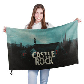 Флаг 3D с принтом Castle Rock в Курске, 100% полиэстер | плотность ткани — 95 г/м2, размер — 67 х 109 см. Принт наносится с одной стороны | castle rock | hulu | билл скарсгард | дж.дж. абрамс | касл рок | кубик в кубе | стивен кинг | шоушенк