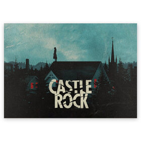 Поздравительная открытка с принтом Castle Rock в Курске, 100% бумага | плотность бумаги 280 г/м2, матовая, на обратной стороне линовка и место для марки
 | castle rock | hulu | билл скарсгард | дж.дж. абрамс | касл рок | кубик в кубе | стивен кинг | шоушенк