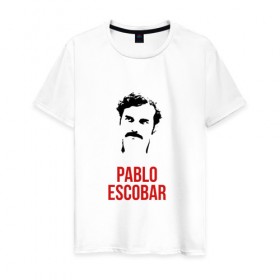 Мужская футболка хлопок с принтом Pablo в Курске, 100% хлопок | прямой крой, круглый вырез горловины, длина до линии бедер, слегка спущенное плечо. | escobar | loving pablo | эскобар