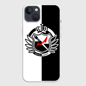 Чехол для iPhone 13 с принтом MONOKUMA SCHOOL с фоном в Курске,  |  | anime | bear | black  white | minomi | monokuma | pink | rabbit | school | аниме | главарь | миноми | монокума | черно белый | школа