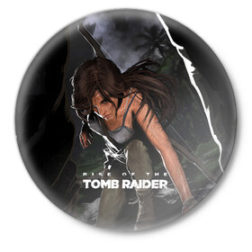 Значок с принтом Tomb Raider в Курске,  металл | круглая форма, металлическая застежка в виде булавки | 