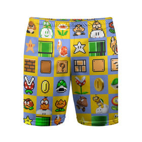 Мужские шорты 3D спортивные с принтом Super Mario Pop art в Курске,  |  | Тематика изображения на принте: bros | donkey kong | mario | super | игра | марио | офф | спин | супер | тоад