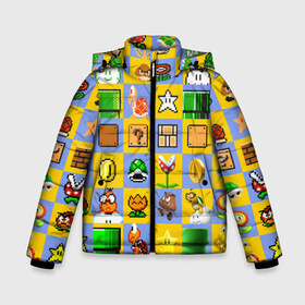 Зимняя куртка для мальчиков 3D с принтом Super Mario Pop art в Курске, ткань верха — 100% полиэстер; подклад — 100% полиэстер, утеплитель — 100% полиэстер | длина ниже бедра, удлиненная спинка, воротник стойка и отстегивающийся капюшон. Есть боковые карманы с листочкой на кнопках, утяжки по низу изделия и внутренний карман на молнии. 

Предусмотрены светоотражающий принт на спинке, радужный светоотражающий элемент на пуллере молнии и на резинке для утяжки | Тематика изображения на принте: bros | donkey kong | mario | super | игра | марио | офф | спин | супер | тоад