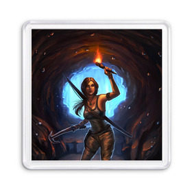 Магнит 55*55 с принтом Tomb Raider в Курске, Пластик | Размер: 65*65 мм; Размер печати: 55*55 мм | 