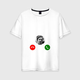 Женская футболка хлопок Oversize с принтом Escobar в Курске, 100% хлопок | свободный крой, круглый ворот, спущенный рукав, длина до линии бедер
 | escobar | loving pablo | прикол | эскобар | юмор