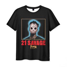 Мужская футболка 3D с принтом 21 Savage в Курске, 100% полиэфир | прямой крой, круглый вырез горловины, длина до линии бедер | 21 savage | boomin | issa | metro | mode | numb | rap | trap | бешеный | сэведж | твени ван севедж | твенти