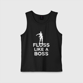 Детская майка хлопок с принтом Floss like a boss  в Курске,  |  | dance | floss like a boss | fortnite | swag | thebackpackkid | танец