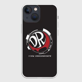 Чехол для iPhone 13 mini с принтом TEAM DANGANRONPA | MONOKUMA | МОНОКУМА в Курске,  |  | anime | bear | black  white | danganronpa | korokuma | monodam | monokuma | monomi | monotaro | pink | rabbit | school | shirokuma | аниме | главарь | мoноми | монокума | черно белый | школа