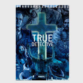 Скетчбук с принтом TRUE DETECTIVE в Курске, 100% бумага
 | 48 листов, плотность листов — 100 г/м2, плотность картонной обложки — 250 г/м2. Листы скреплены сверху удобной пружинной спиралью | hbo | matthew mcconaughey | true detective | tv show | woody harrelson | арт | марти харт | минимализм | настоящий детектив | раст коул | сериал