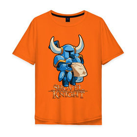 Мужская футболка хлопок Oversize с принтом Shovel Knight (2) в Курске, 100% хлопок | свободный крой, круглый ворот, “спинка” длиннее передней части | 