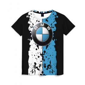 Женская футболка 3D с принтом BMW sign в Курске, 100% полиэфир ( синтетическое хлопкоподобное полотно) | прямой крой, круглый вырез горловины, длина до линии бедер | auto | bmw | logo | автомобиль | бмв | логотип | машина | эмблема
