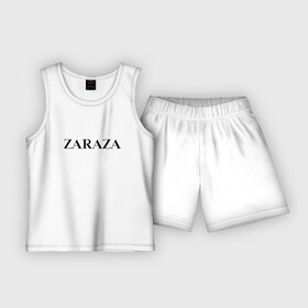 Детская пижама с шортами хлопок с принтом Zaraza в Курске,  |  | antibrand | brand | logo | zara | бренд | зара | зараза | лого