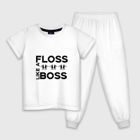 Детская пижама хлопок с принтом Floss like a boss в Курске, 100% хлопок |  брюки и футболка прямого кроя, без карманов, на брюках мягкая резинка на поясе и по низу штанин
 | Тематика изображения на принте: 