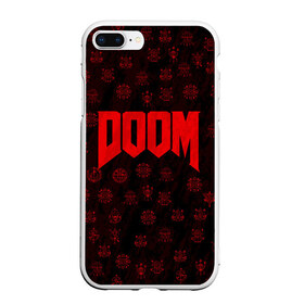 Чехол для iPhone 7Plus/8 Plus матовый с принтом DOOM в Курске, Силикон | Область печати: задняя сторона чехла, без боковых панелей | Тематика изображения на принте: devil | doom | hell | mark of the doom slayer | slayer | ад | гарнил | дум | знаки | иероглифы | компьютерные игры 2019 | преисподняя | символ | солдат