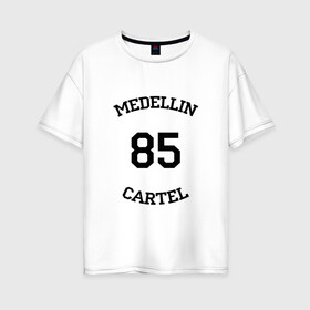 Женская футболка хлопок Oversize с принтом Escobar 85 в Курске, 100% хлопок | свободный крой, круглый ворот, спущенный рукав, длина до линии бедер
 | escobar | loving pablo | эскобар