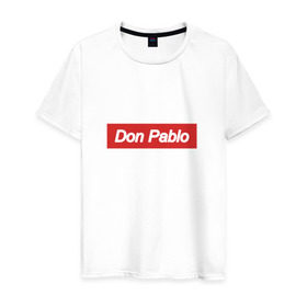 Мужская футболка хлопок с принтом Don Pablo в Курске, 100% хлопок | прямой крой, круглый вырез горловины, длина до линии бедер, слегка спущенное плечо. | escobar | loving pablo | эскобар