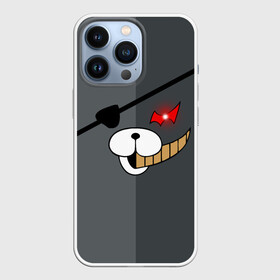 Чехол для iPhone 13 Pro с принтом KUROKUMA  на сером в Курске,  |  | anime | bear | black  white | danganronpa | kurokuma | monodam | monokuma | monomi | monotaro | pink | rabbit | school | shirokuma | аниме | главарь | мoноми | монокума | черно белый | школа