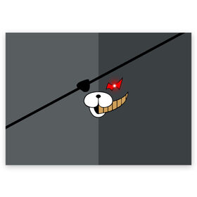 Поздравительная открытка с принтом KUROKUMA в Курске, 100% бумага | плотность бумаги 280 г/м2, матовая, на обратной стороне линовка и место для марки
 | Тематика изображения на принте: anime | bear | black  white | danganronpa | kurokuma | monodam | monokuma | monomi | monotaro | pink | rabbit | school | shirokuma | аниме | главарь | мoноми | монокума | черно белый | школа