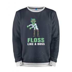 Мужской свитшот 3D с принтом Floss like a boss в Курске, 100% полиэстер с мягким внутренним слоем | круглый вырез горловины, мягкая резинка на манжетах и поясе, свободная посадка по фигуре | Тематика изображения на принте: 