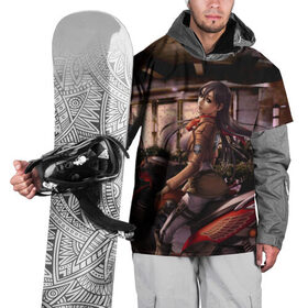 Накидка на куртку 3D с принтом Mikasa Ackerman в Курске, 100% полиэстер |  | 