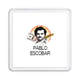 Магнит 55*55 с принтом Pablo Escobar в Курске, Пластик | Размер: 65*65 мм; Размер печати: 55*55 мм | Тематика изображения на принте: escobar | loving pablo | эскобар