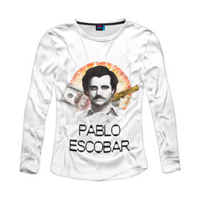 Женский лонгслив 3D с принтом Pablo Escobar в Курске, 100% полиэстер | длинные рукава, круглый вырез горловины, полуприлегающий силуэт | escobar | loving pablo | эскобар