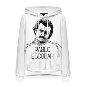 Женская толстовка 3D с принтом Pablo Escobar в Курске, 100% полиэстер  | двухслойный капюшон со шнурком для регулировки, мягкие манжеты на рукавах и по низу толстовки, спереди карман-кенгуру с мягким внутренним слоем. | Тематика изображения на принте: escobar | loving pablo | эскобар