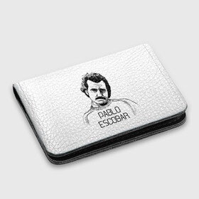 Картхолдер с принтом с принтом Pablo Escobar в Курске, натуральная матовая кожа | размер 7,3 х 10 см; кардхолдер имеет 4 кармана для карт; | Тематика изображения на принте: escobar | loving pablo | эскобар