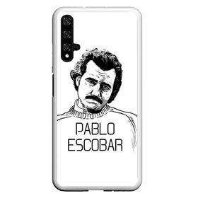 Чехол для Honor 20 с принтом Pablo Escobar в Курске, Силикон | Область печати: задняя сторона чехла, без боковых панелей | Тематика изображения на принте: escobar | loving pablo | эскобар