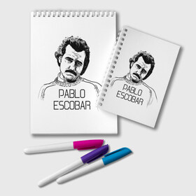 Блокнот с принтом Pablo Escobar в Курске, 100% бумага | 48 листов, плотность листов — 60 г/м2, плотность картонной обложки — 250 г/м2. Листы скреплены удобной пружинной спиралью. Цвет линий — светло-серый
 | Тематика изображения на принте: escobar | loving pablo | эскобар