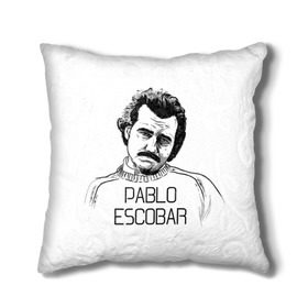Подушка 3D с принтом Pablo Escobar в Курске, наволочка – 100% полиэстер, наполнитель – холлофайбер (легкий наполнитель, не вызывает аллергию). | состоит из подушки и наволочки. Наволочка на молнии, легко снимается для стирки | escobar | loving pablo | эскобар