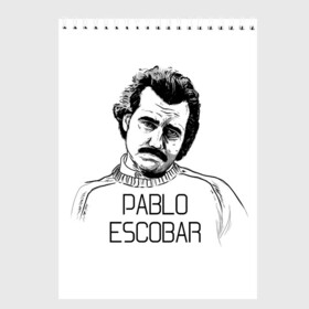 Скетчбук с принтом Pablo Escobar в Курске, 100% бумага
 | 48 листов, плотность листов — 100 г/м2, плотность картонной обложки — 250 г/м2. Листы скреплены сверху удобной пружинной спиралью | Тематика изображения на принте: escobar | loving pablo | эскобар