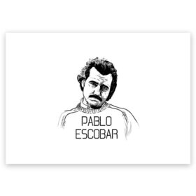 Поздравительная открытка с принтом Pablo Escobar в Курске, 100% бумага | плотность бумаги 280 г/м2, матовая, на обратной стороне линовка и место для марки
 | Тематика изображения на принте: escobar | loving pablo | эскобар