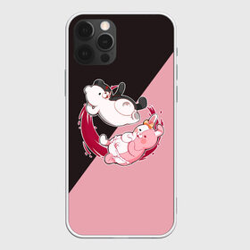 Чехол для iPhone 12 Pro Max с принтом MONOKUMA X MONOMI в Курске, Силикон |  | anime | bear | black  white | danganronpa | kurokuma | monodam | monokuma | monomi | monotaro | pink | rabbit | school | shirokuma | аниме | главарь | мoноми | монокума | черно белый | школа