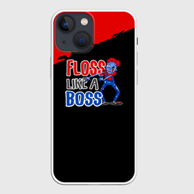 Чехол для iPhone 13 mini с принтом Floss like a boss в Курске,  |  | Тематика изображения на принте: dance | floss | flossing | like a boss | бос | движение | деб | дэб | кулаки | любит | размахивает | руками | руки | танец | танцевальное | флос | флосинг | флосс | флоссинг