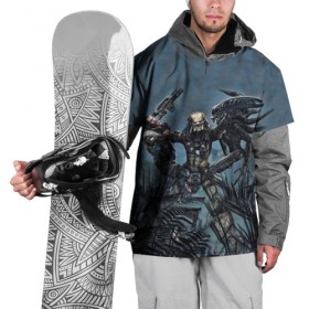 Накидка на куртку 3D с принтом Фильм Хищник в Курске, 100% полиэстер |  | predator | хищник | шейн блэк