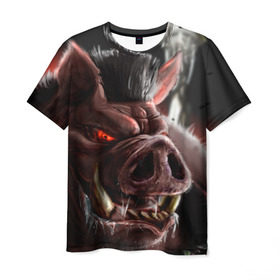 Мужская футболка 3D с принтом DUKE NUKEM в Курске, 100% полиэфир | прямой крой, круглый вырез горловины, длина до линии бедер | duki nukem | game | игры | пришельцы | свинья