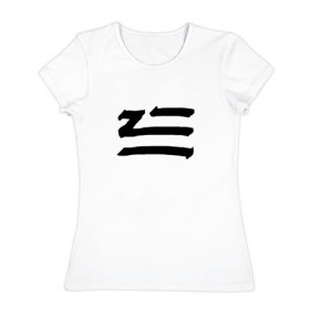 Женская футболка хлопок с принтом LOGO |ZHU в Курске, 100% хлопок | прямой крой, круглый вырез горловины, длина до линии бедер, слегка спущенное плечо | 