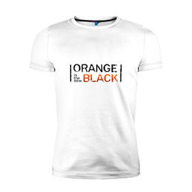 Мужская футболка премиум с принтом Orange Is the New Black в Курске, 92% хлопок, 8% лайкра | приталенный силуэт, круглый вырез ворота, длина до линии бедра, короткий рукав | Тематика изображения на принте: orange is the new black | оранжевый  хит сезона