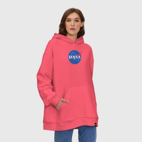 Худи SuperOversize хлопок с принтом Даша (NASA) в Курске, 70% хлопок, 30% полиэстер, мягкий начес внутри | карман-кенгуру, эластичная резинка на манжетах и по нижней кромке, двухслойный капюшон
 | nasa | даша | космос