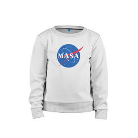 Детский свитшот хлопок с принтом Маша (NASA) в Курске, 100% хлопок | круглый вырез горловины, эластичные манжеты, пояс и воротник | nasa | космос | маша
