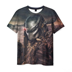 Мужская футболка 3D с принтом Хищник | Predator в Курске, 100% полиэфир | прямой крой, круглый вырез горловины, длина до линии бедер | predator | хищник | шейн блэк
