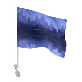 Флаг для автомобиля с принтом Firewatch в Курске, 100% полиэстер | Размер: 30*21 см | campo santo | firewatch | арт | вечер | вид | горы | закат | игра | лес | озеро | олень | пейзаж | пожарный дозор | солнце | холмы