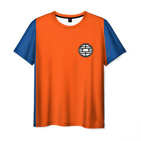 Мужская футболка 3D с принтом GOKU EMBLEM в Курске, 100% полиэфир | прямой крой, круглый вырез горловины, длина до линии бедер | Тематика изображения на принте: anime | goku | heroes | kamehameha | sugoi | super dragon ball | аниме | гоку | камехамеха