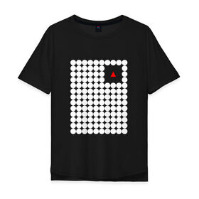 Мужская футболка хлопок Oversize с принтом Взаперти в Курске, 100% хлопок | свободный крой, круглый ворот, “спинка” длиннее передней части | круги | минимализм | треугольник