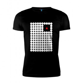 Мужская футболка премиум с принтом Взаперти в Курске, 92% хлопок, 8% лайкра | приталенный силуэт, круглый вырез ворота, длина до линии бедра, короткий рукав | круги | минимализм | треугольник