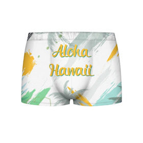 Мужские трусы 3D с принтом Aloha Hawaii в Курске, 50% хлопок, 50% полиэстер | классическая посадка, на поясе мягкая тканевая резинка | aloha | summer | sun | travel | гавайи | лето | путешествия