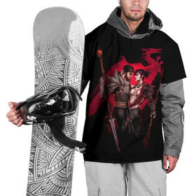 Накидка на куртку 3D с принтом Dragon Age. Морриган и Хоук в Курске, 100% полиэстер |  | hawke | morrigan | rpg | рпг | фентези