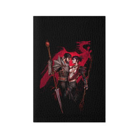Обложка для паспорта матовая кожа с принтом Dragon Age. Морриган и Хоук в Курске, натуральная матовая кожа | размер 19,3 х 13,7 см; прозрачные пластиковые крепления | hawke | morrigan | rpg | рпг | фентези
